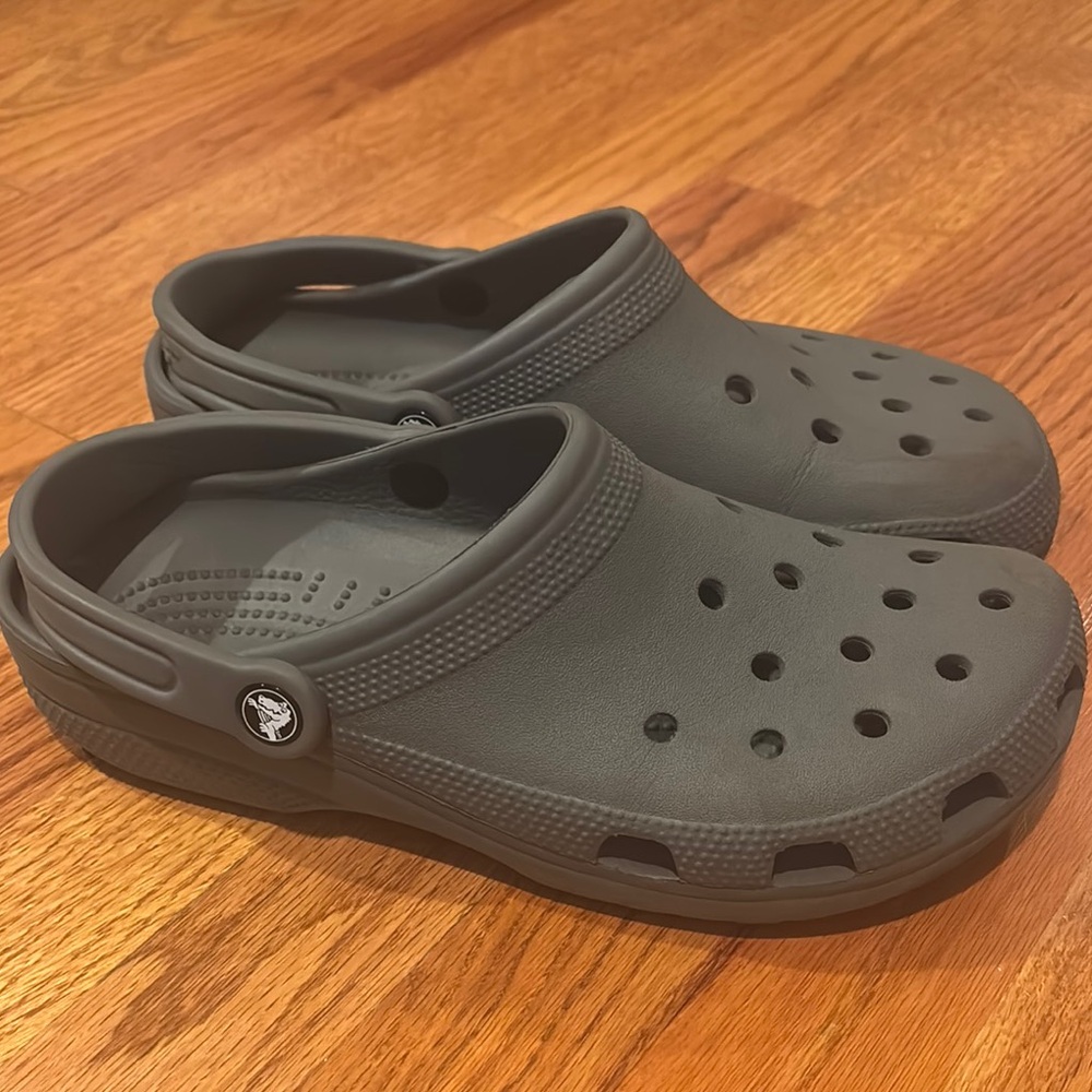 Gray Croc Sandals - Comfortable Slip-On Shoes